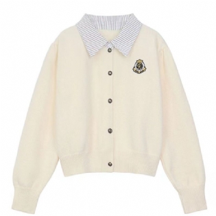 Falsk Todelt Strikket Sweater Dame 2023 Forår Ny Elegant Kort Løs Chic Cardiganjakke