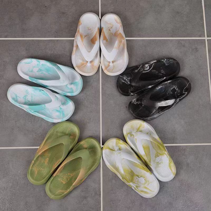 Flip Flops Herre Sommer Ny Streamer Gradient Blandet Farve Tyk Bund Trendy Blød Skridsikre Sandaler Hjemmesko Sko