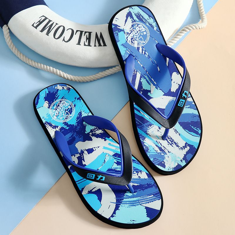Flip-flops Til Mænd 2023 Sommer Nye Udendørs Skridsikre Strandtøfler Til Mode-flip-flops Med Tryk