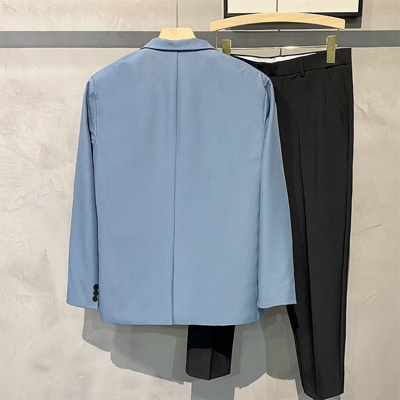 Forår Og Efterår Nye Åndbare To-knaps Slim-fit Tynde Enkeltradede Blazere Herre