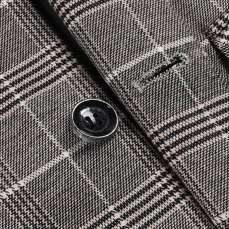 Forår Og Efterår Tynde Blazere Til Mænd Afslappet Plaid Løs Slim Fit Smuk Trend