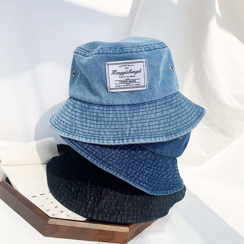 Forår Og Sommer Ny Hat Dame Denim Fiskehat Mode Personlig Bassin Hat Shopping Solhat Kvinde
