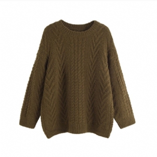 Fortykket Retro Twist Sweater Damer Efterår Og Vinter Nyt Forår Løst Doven Strik