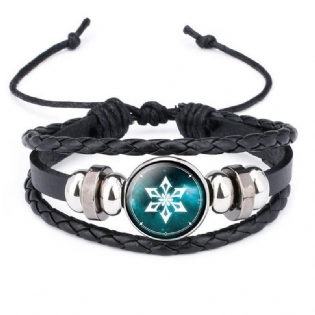 Gem Sort Læder Lysende Anime Game God's Eye Armbånd Smykker Til Mænd Og Kvinder