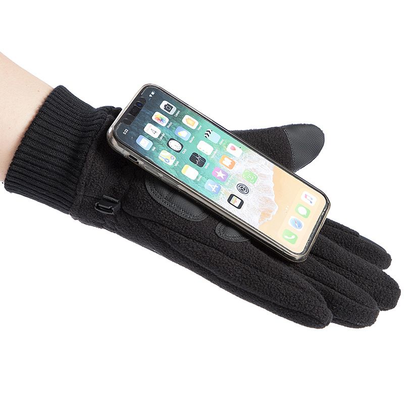 Handsker Mænds Vinter Polar Fleece Plus Fløjl Fortykkede Varme Cykling Sport Kørsel Skridsikre Touch Screen