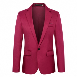 Herre Blazere Slim Fit Afslappet Plaid Trend Enkelt Række En Knap