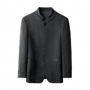 Herre Blazers Jakke Efterår Retro Cardigan Stand Krave Slim Fit Trend
