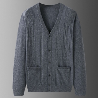 Herre Cardigan Sweater Løs Jakke