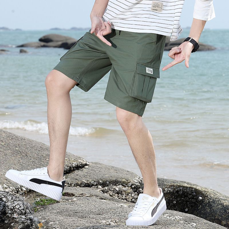Herre Cargo Shorts Sommer Fem Point Løse Casual Camouflage Strandshorts