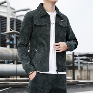 Herre Fløjlsjakke Trendy Smuk Casual