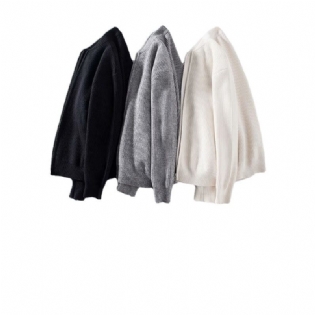 Herre Lynlås Cardigan Strik Slim Fit Trendy Overtøj Jakker