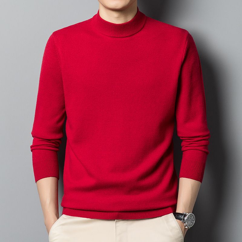 Herre Rullekrave Sweater Varm Dobbelt Revers Ensfarvet Base