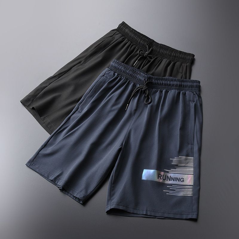 Herre Sportsshorts Sommer Tyndt Afsnit Hurtigttørrende Åndbar Løs Stor Størrelse Tether Lige Casual Cropped Bukser
