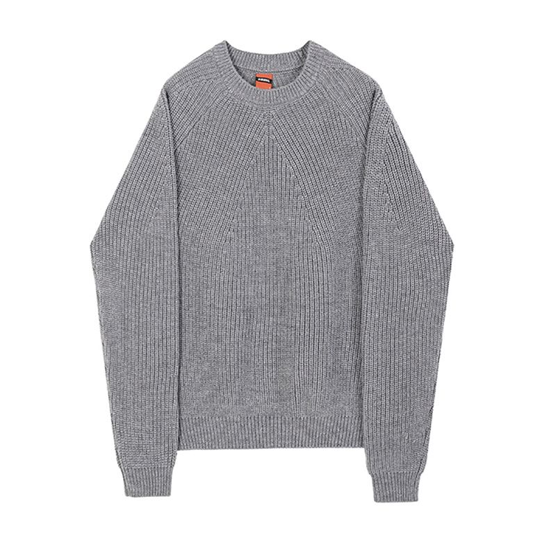 Herre Sweater Med Rund Hals Ensfarvet Trendy Løs