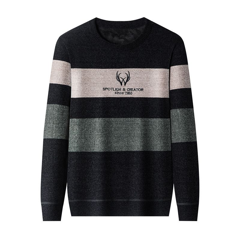 Herre Sweater Med Rund Hals Og Tyk Fleece Varm Afslappet