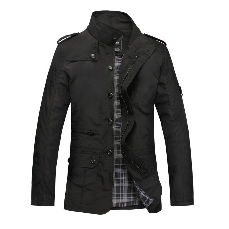 Herre Vindjakke Slim Fit Stand Collar Coat
