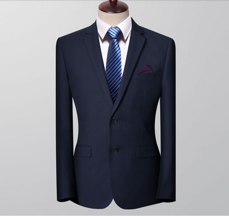 Herreblazere Slim Fit Business-jakke Med To Knapper Sort