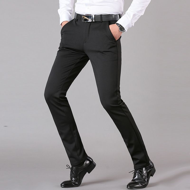 Herrebukser Stretch Business Casual Bukser Lige