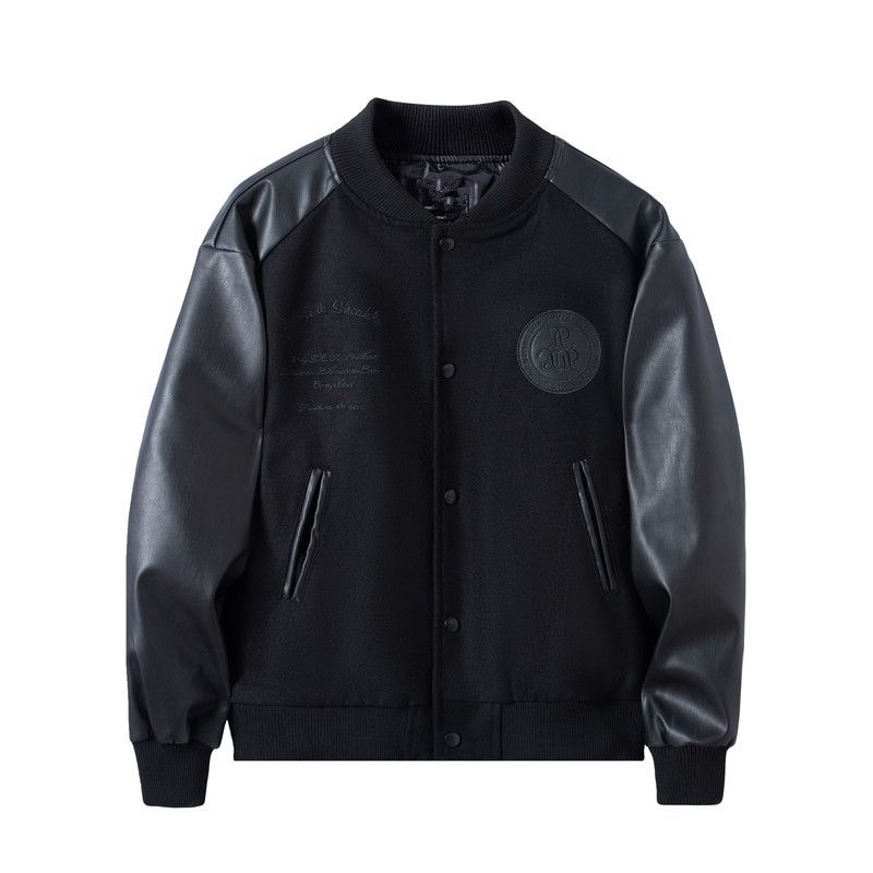 Herrejakke Trendy Retro Uldjakkesyning Broderi