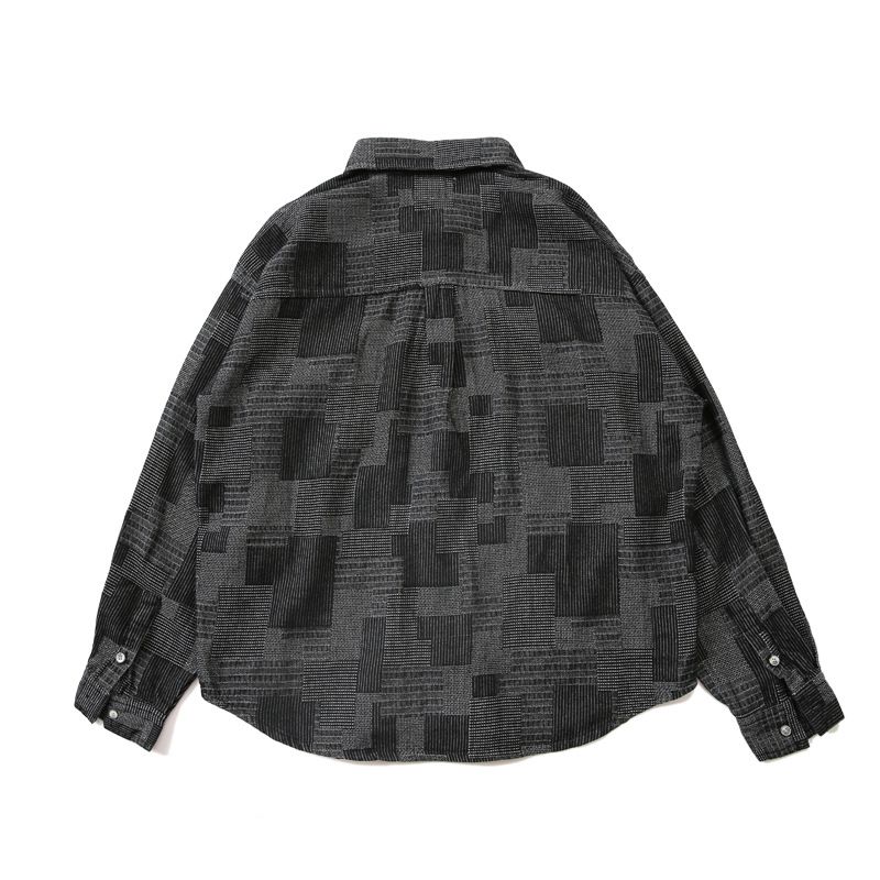 Herrejakkeskjorte Arbejdstøj Asymmetriske Lommer Retro Plaid