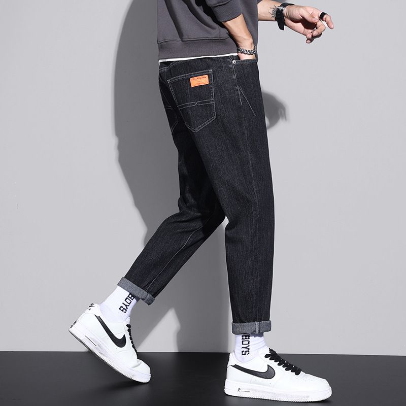 Herrejeans Lige Løse Afslappede Bukser Slim Fit Trend