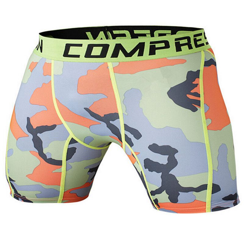 Herreshorts Camouflage Løb Træning Fitness Sport Afslappet Svedabsorberende Elastisk Tynd Stram