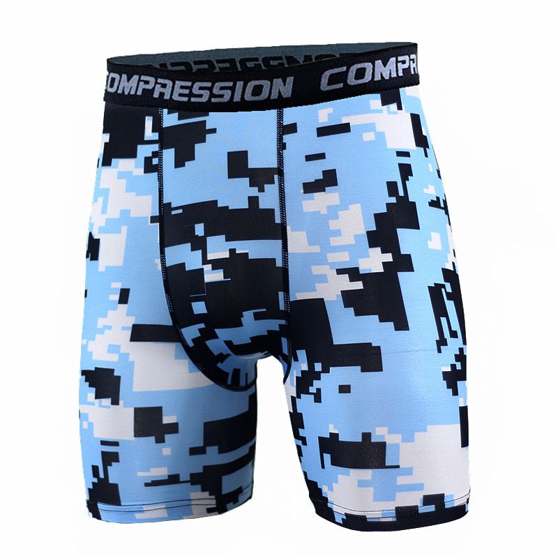 Herreshorts Camouflage Løb Træning Fitness Sport Afslappet Svedabsorberende Elastisk Tynd Stram