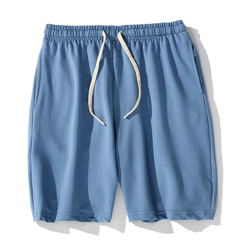 Herreshorts Lige Casual Sports 2023 Sommer Ny Løs Ensfarvet Elastik Fem Punkter
