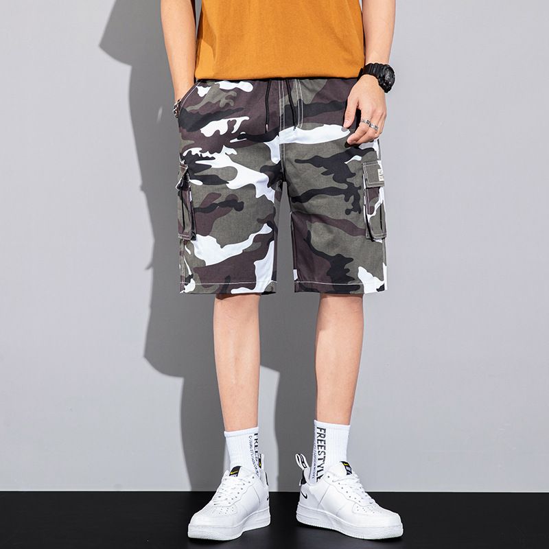 Herreshorts Trendy Løs Camouflage Fempunkts Fritidsarbejdstøj