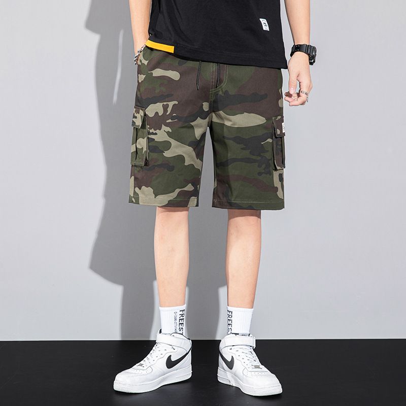 Herreshorts Trendy Løs Camouflage Fempunkts Fritidsarbejdstøj