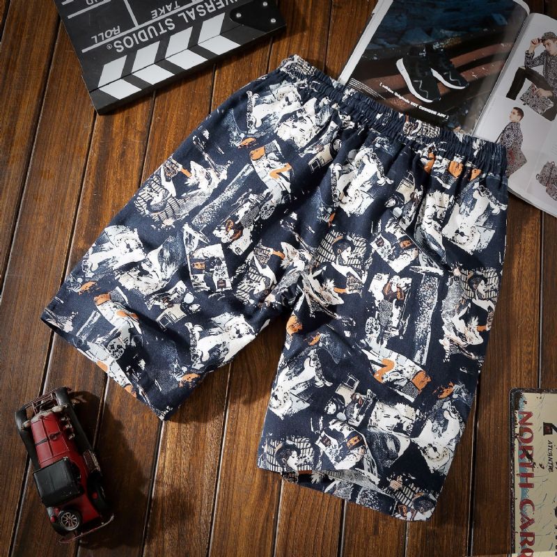 Herreshorts Trendy Strandlinned Sport Afslappet Løs