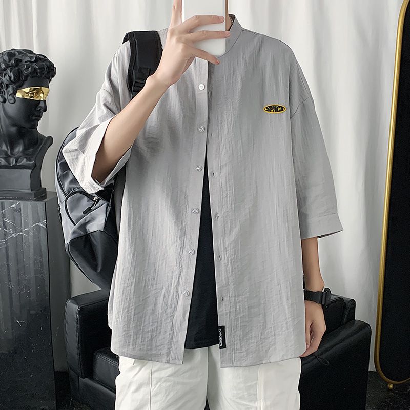 Herreskjorte Kortærmet Linned Sommer Trend Casual Jakke