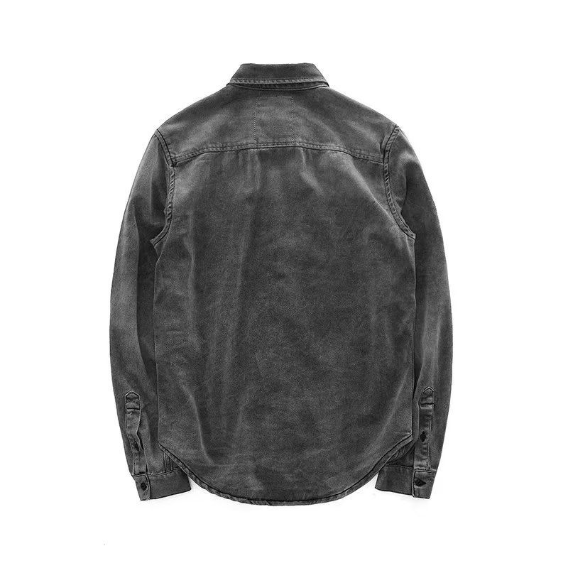 Herreskjorter Twill Bomuld Casual Arbejdstøj Overtøj Vintage Trend