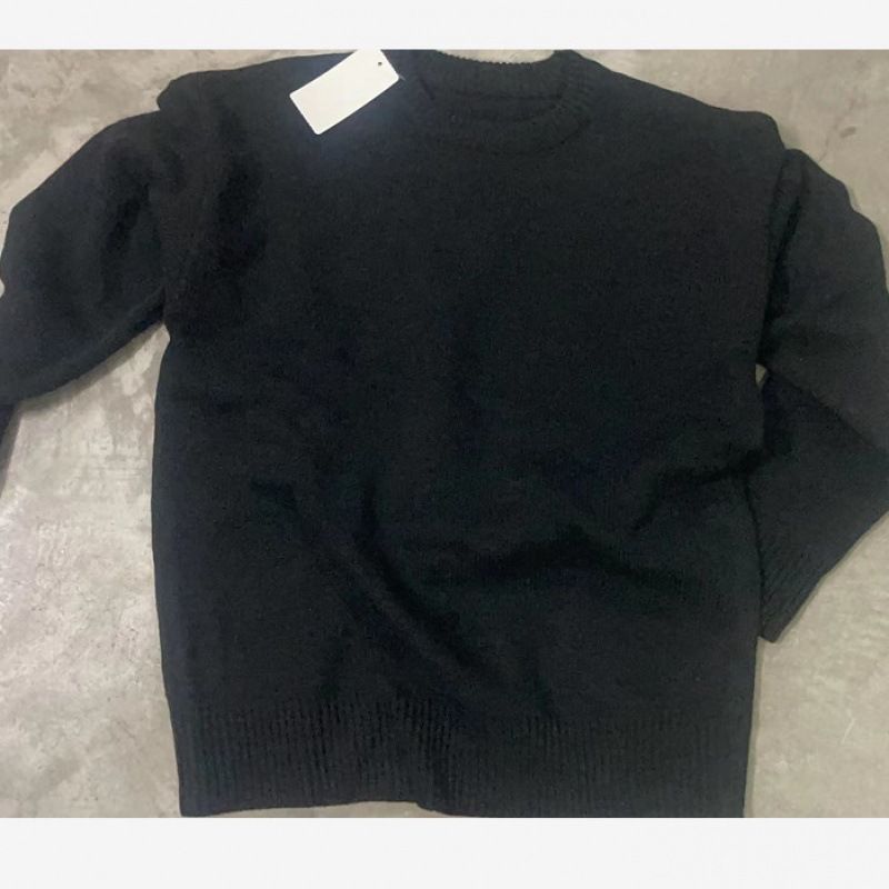 Herretrøje Med Rund Hals Løs Sweater Trendcoat