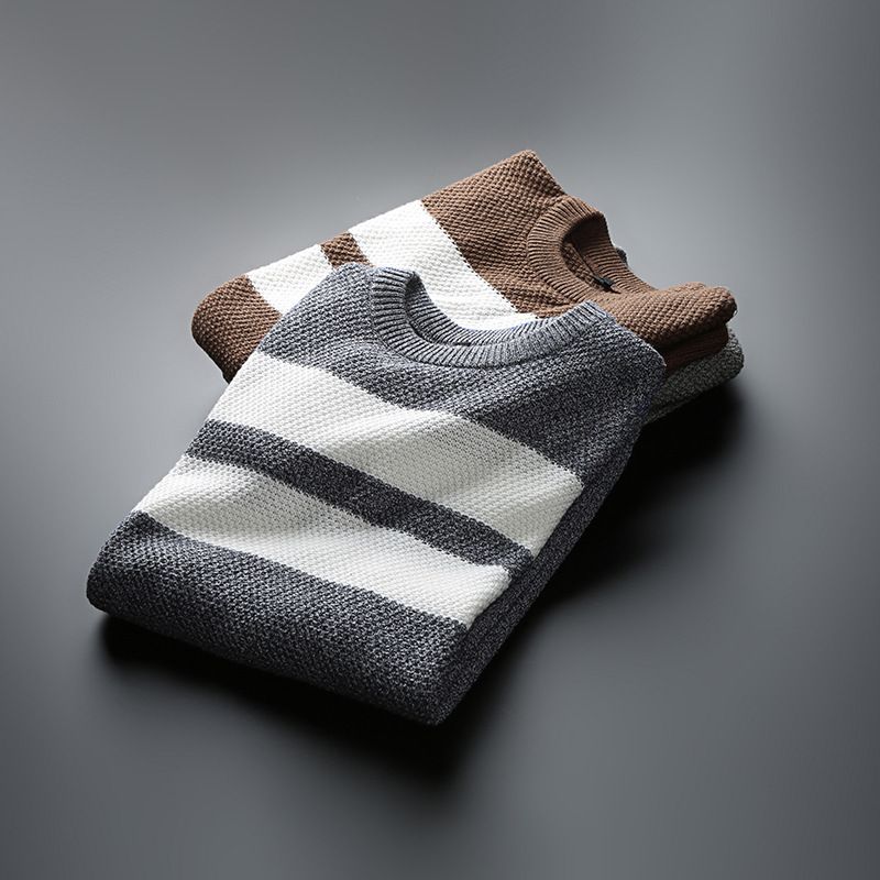 Herretrøjetrøje Ren Bomuld Business Casual Sweater Tykt Afsnit Slim Fit Varm