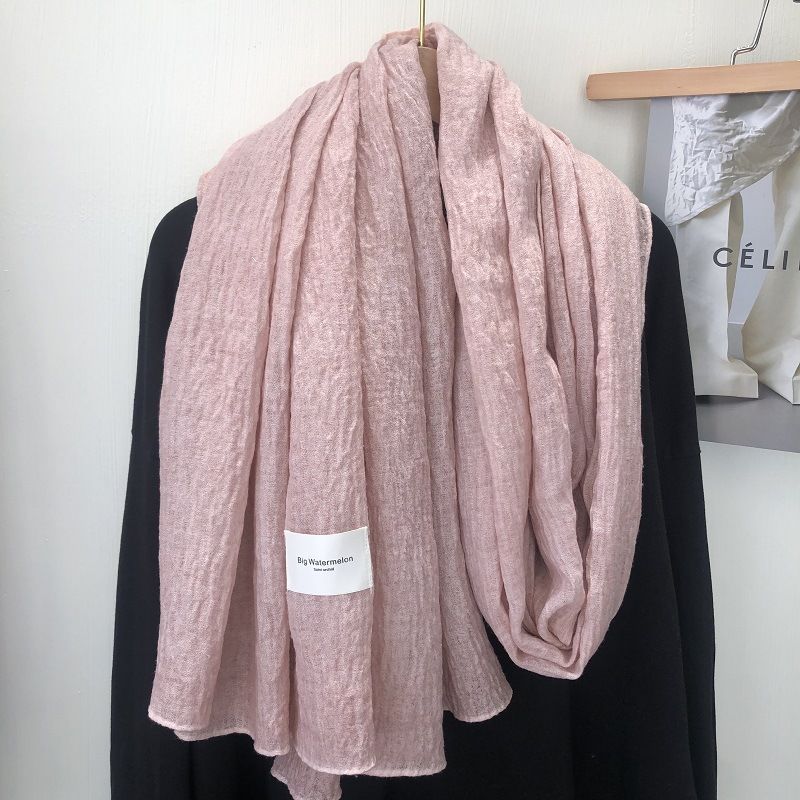 Hot Efterår Retro Trendy Farve Bomuld Og Hør Casual Langt Tørklæde Sjal Dame Vinter