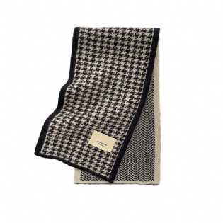 Houndstooth Tørklæde Kvindelig Vinter Cashmere 2023 Nye Studerende Par Strikket Varmt Han