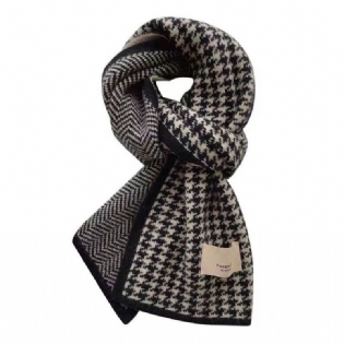 Houndstooth Tørklæde Kvindelig Vinter Cashmere 2023 Nye Studerende Par Strikket Varmt Han