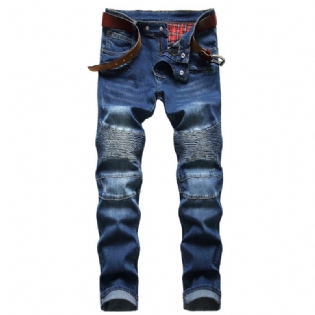Jeans Slim Fit Lynlåsbukser Til Mænd