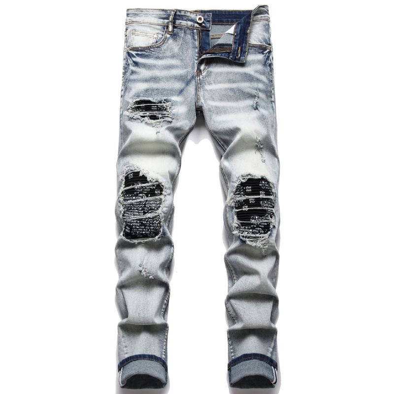 Jeans Slim Fit Lynlåsbukser Til Mænd