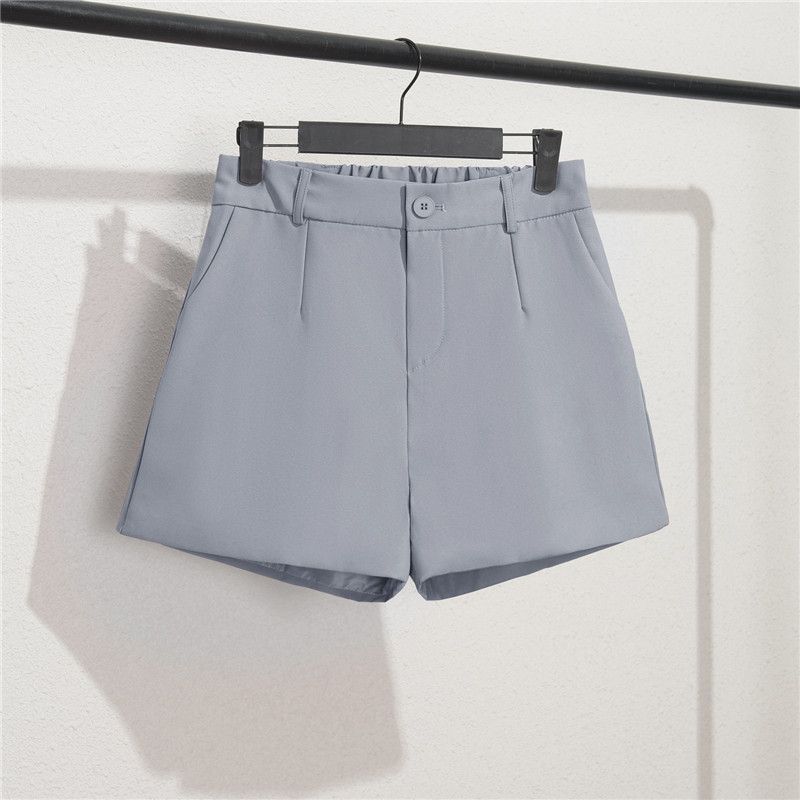 Khaki Shorts Dame Sort Tynd Sektion Løs Høj Talje A Word Casual Bukser Med Brede Ben