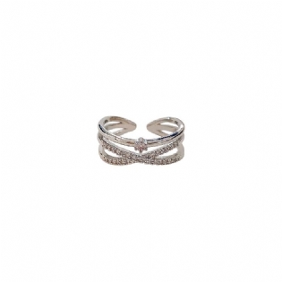 Kors Indlagt Zirkonring Hun High-end Pegefinger Ring Åbning Justerbar Temperament