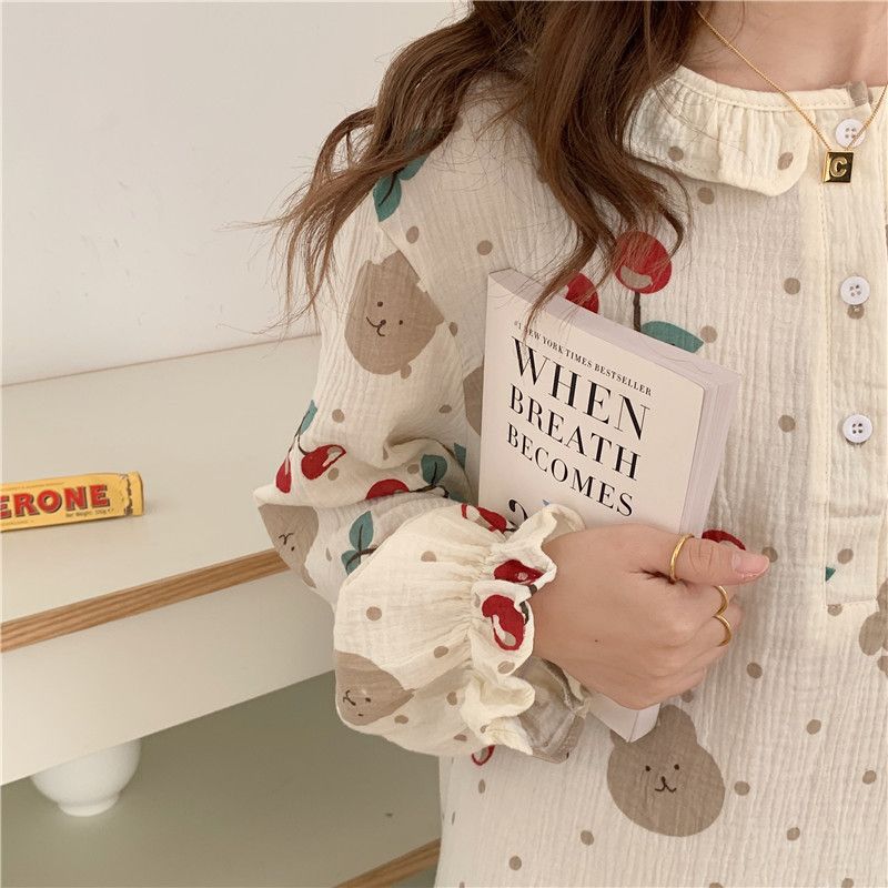 Kvinders Pyjamas Cherry Cute Loungewear One Piece
