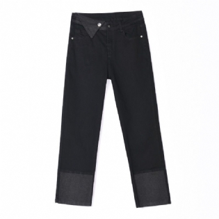 Lige Højtaljede Jeans Til Kvinder Sort Skinny