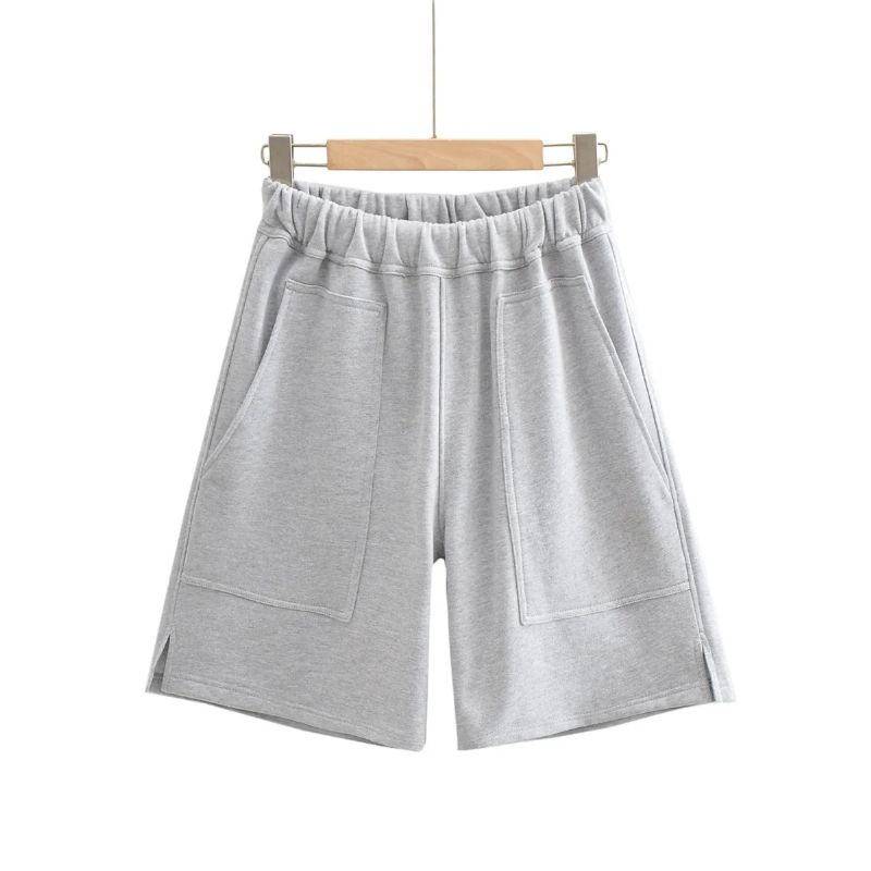 Løs Elastisk Talje Til Kvinders Quarterback-bukser Trendnye Shorts Med Snøre I Lommer I Siden
