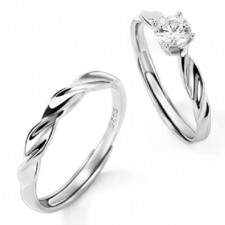 Love Node Ring Kvindeligt Design Højkvalitets Mobius Zirkon Par Par Fødselsdagsgave