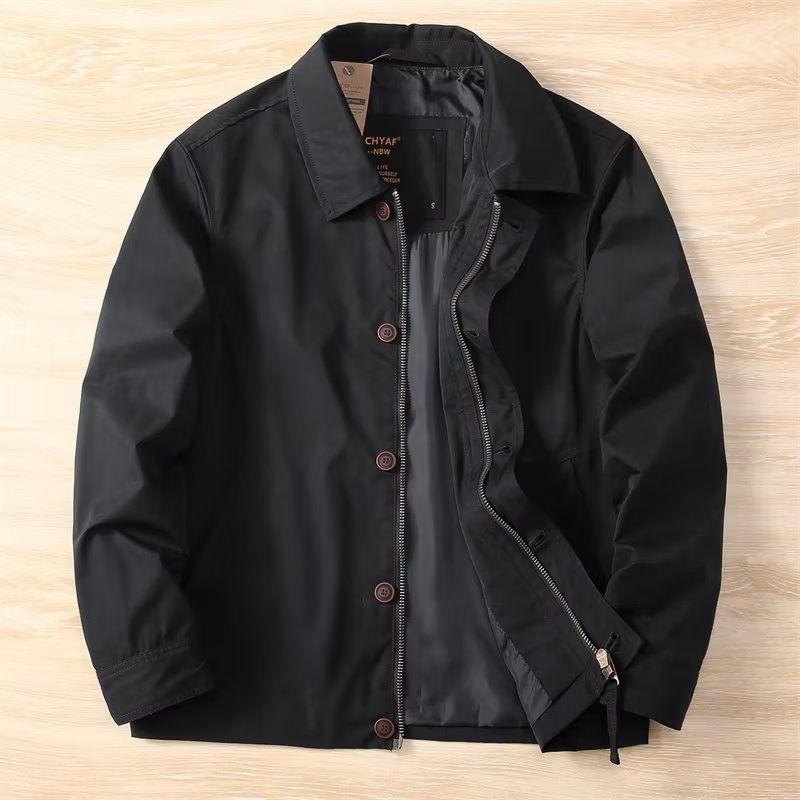 Mænd Business Casual Slank Revers Ensfarvet Dobbeltlag