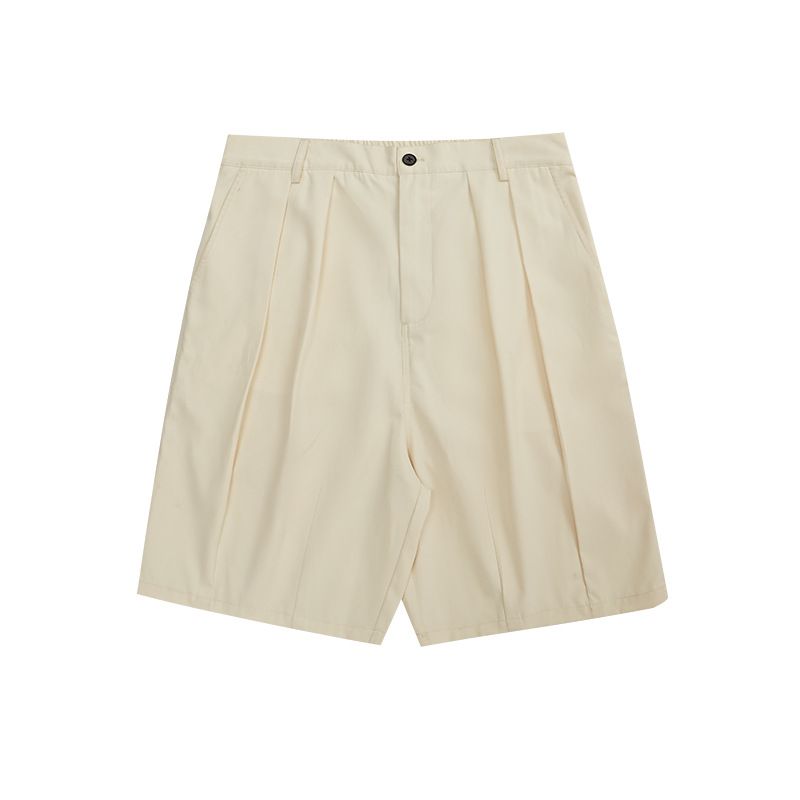 Mænd Khaki Green Summer Twill Cloth Lantern Cargo Solid Color Shorts