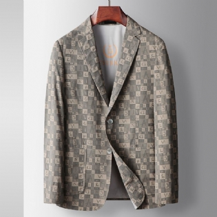 Mænds Afslappet 2023 Forår Og Sommer Tyndt Snit Trendy Blazers Jakkeprint