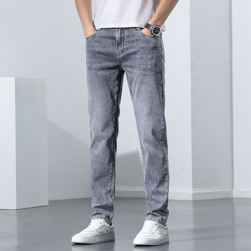 Mænds Jeans Løse Straight Stretch Slim Fit Bukser Casual Trend